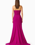 Dahlira Asymmetrical Gown in Orchid Pink