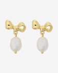ALICE GOLD BOW PEARL EARRING
