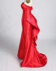 Britney strapless ruffle back trim