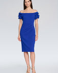 Scuba Crepe Off-the-Shoulder Sheath Dress style 241740