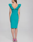 Scuba Crepe Ruffle Sheath Dress 241747