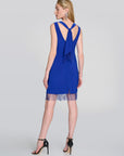 Silky Knit Beaded Hem Sheath Dress