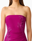 Dahlira Asymmetrical Gown in Orchid Pink
