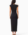 Zahara V-Neck Gown in Black