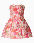 Floralie Strapless Mini Dress in Pink Floral