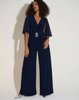 Signature | Silky Knit & Chiffon Wide Leg Jumpsuit with Cape
253723