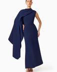 Leonara Asymmetric Cape Dress
