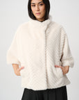 Chevron Faux Fur Cape-Style Jacket
263917