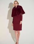 Signature | Faux Fur Cape with Crystal Brooch
253749