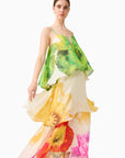LILIA TIERED GOWN IN FLORALMULTI