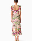 Flora Midi Dress in Nude Multi Floral