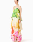 LILIA TIERED GOWN IN FLORALMULTI