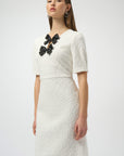 Bouclé Knit Shift Dress With Bow Detail
254177