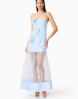 REINA 3D FLORAL GOWN IN SKYBLUE