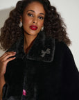 Signature | Faux Fur Cape with Crystal Brooch
253749