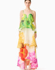 LILIA TIERED GOWN IN FLORALMULTI