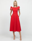 Valentina Off Shoulder Bow Midi