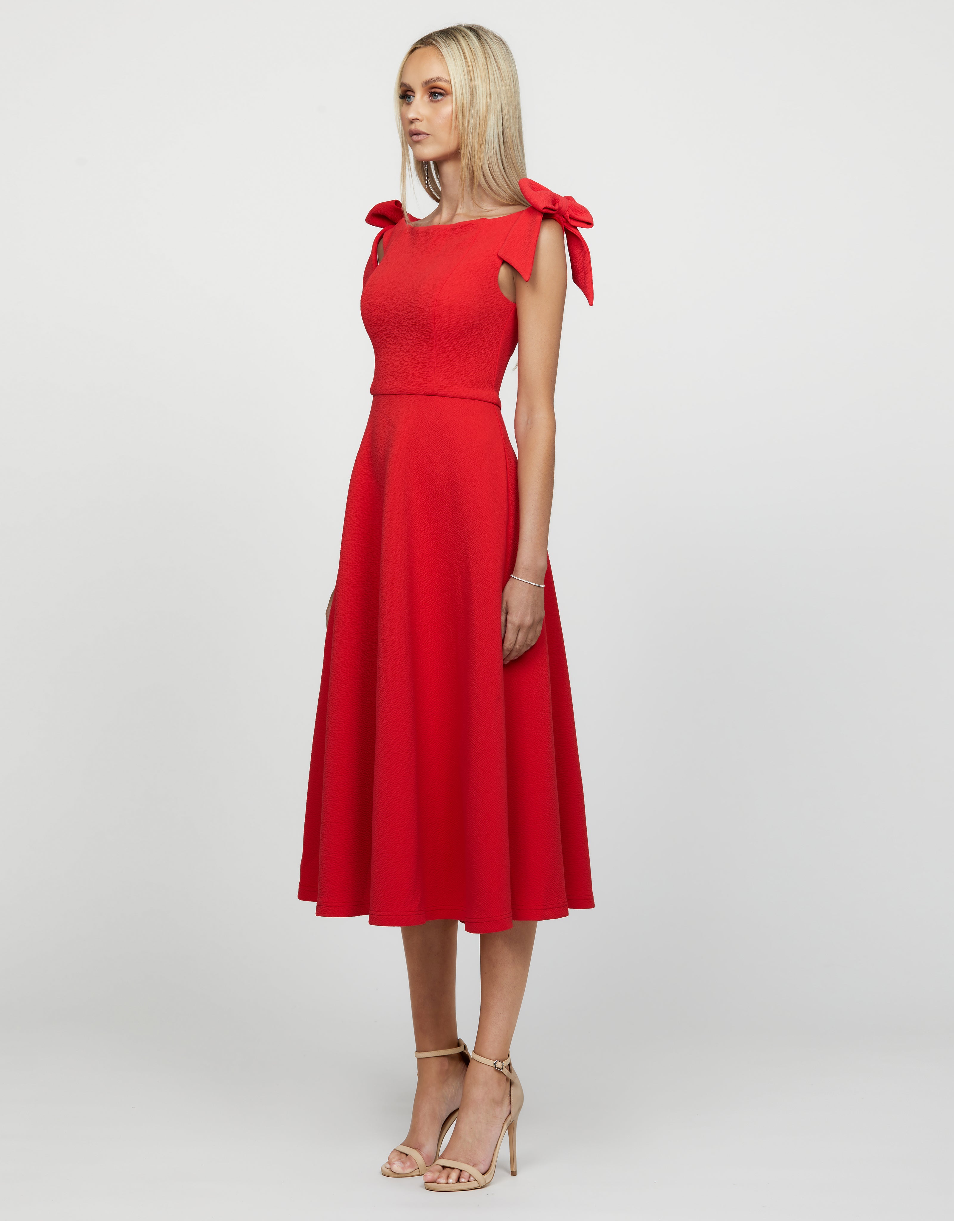 Valentina Off Shoulder Bow Midi – ZsaZsa Boutique