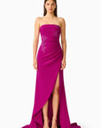 Dahlira Asymmetrical Gown in Orchid Pink