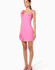 Trompe 3D Floral Mini Dress Pink