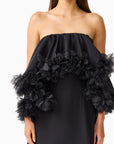 Fiorina Tiered Gown in black
