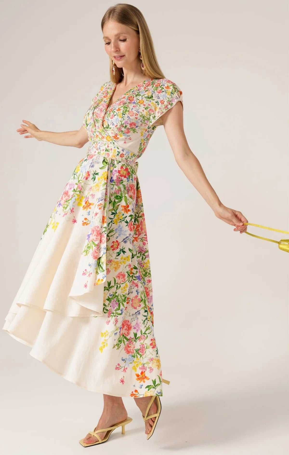 Girl Classic Empire Dress with Elastic Strap in Bird of Paradise main image 1