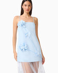REINA 3D FLORAL GOWN IN SKYBLUE