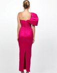 ELANOR DRAMATIC ONE SHOULDER MIDAXI B79D22L
