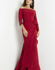 Jovani 08699 Navy Three Quarter Sleeve Dress