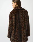 Faux Fur Leopard Print Double-Breasted Coat
253937