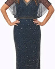 Batwing Beaded Gown JH0504