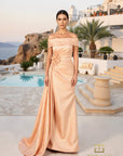 Off-Shoulder Jacquard Sheath Gown – 261M6444