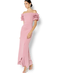 Diana Pink Ruffle Sleeve Gown