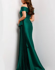 Elegant Off-the-Shoulder Gown with Draped Detail 44524