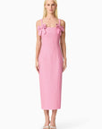 Alia Fitted Midi Dress In Pink