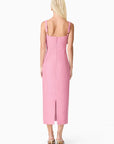 Alia Fitted Midi Dress In Pink