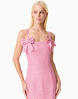 Alia Fitted Midi Dress In Pink