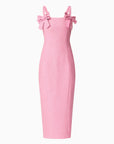 Alia Fitted Midi Dress In Pink