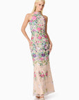 Eliska Halter Neck Gown in Floral