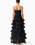 Evelin Tiered Gown in Black