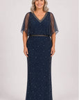 Batwing Beaded Gown JH0504