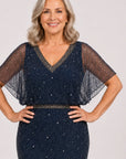 Batwing Beaded Gown JH0504