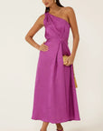 ORLEANS ONE SHOULDER MIDI DRESS