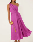 ORLEANS ONE SHOULDER MIDI DRESS