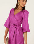 CHATEAU WRAP DRESS MAGENTA