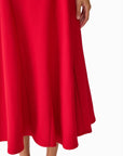 Lila A-Line Midi Dress in Red