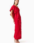 Lila Asymmetrical Gown in Red
