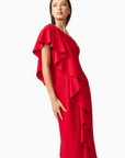 Lila Asymmetrical Gown in Red