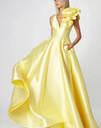 Mirella Vneck Ruffle Gown