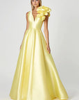 Mirella Vneck Ruffle Gown